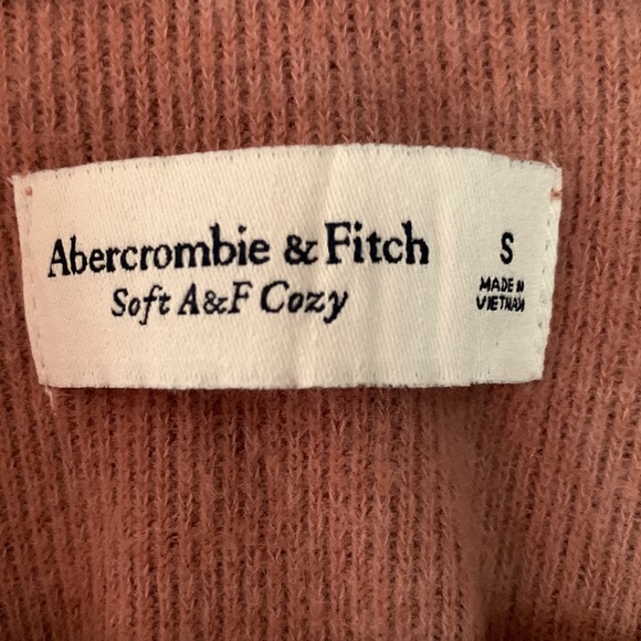 NWOT Abercrombie & Fitch Cozy Cropped Cardigan, Size S, Color Pink/Tan - Picture 8 of 8